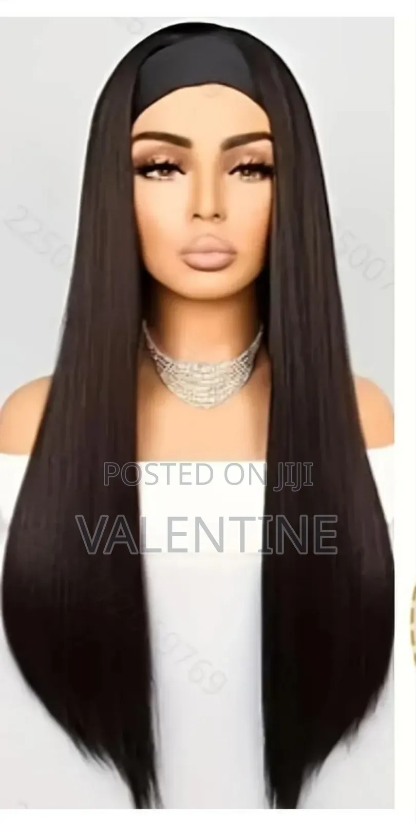 Headband With Long Straight Hair Wig
