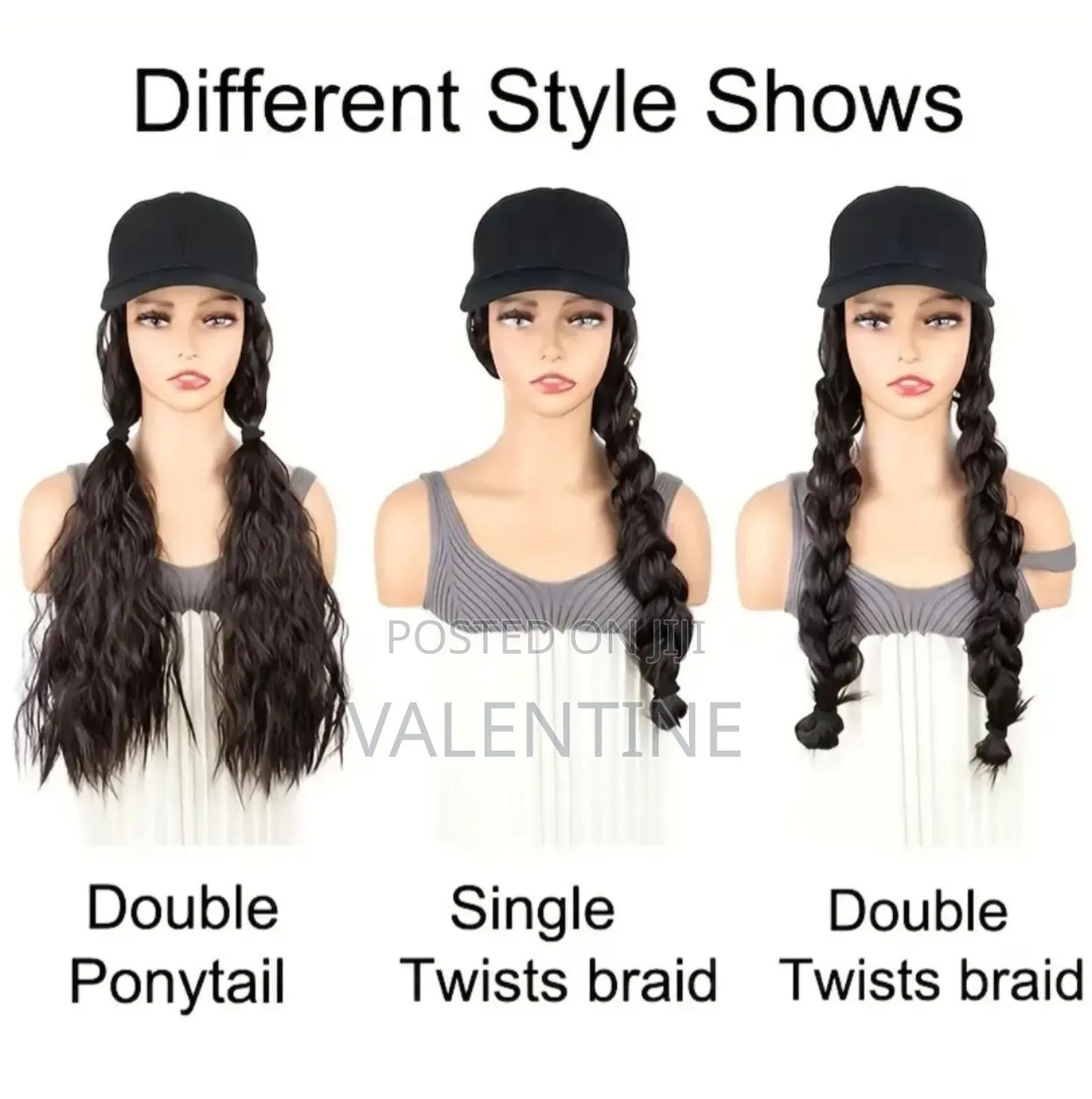 Dark Brown Kinky Curly Hair Extension With Baseball Cap