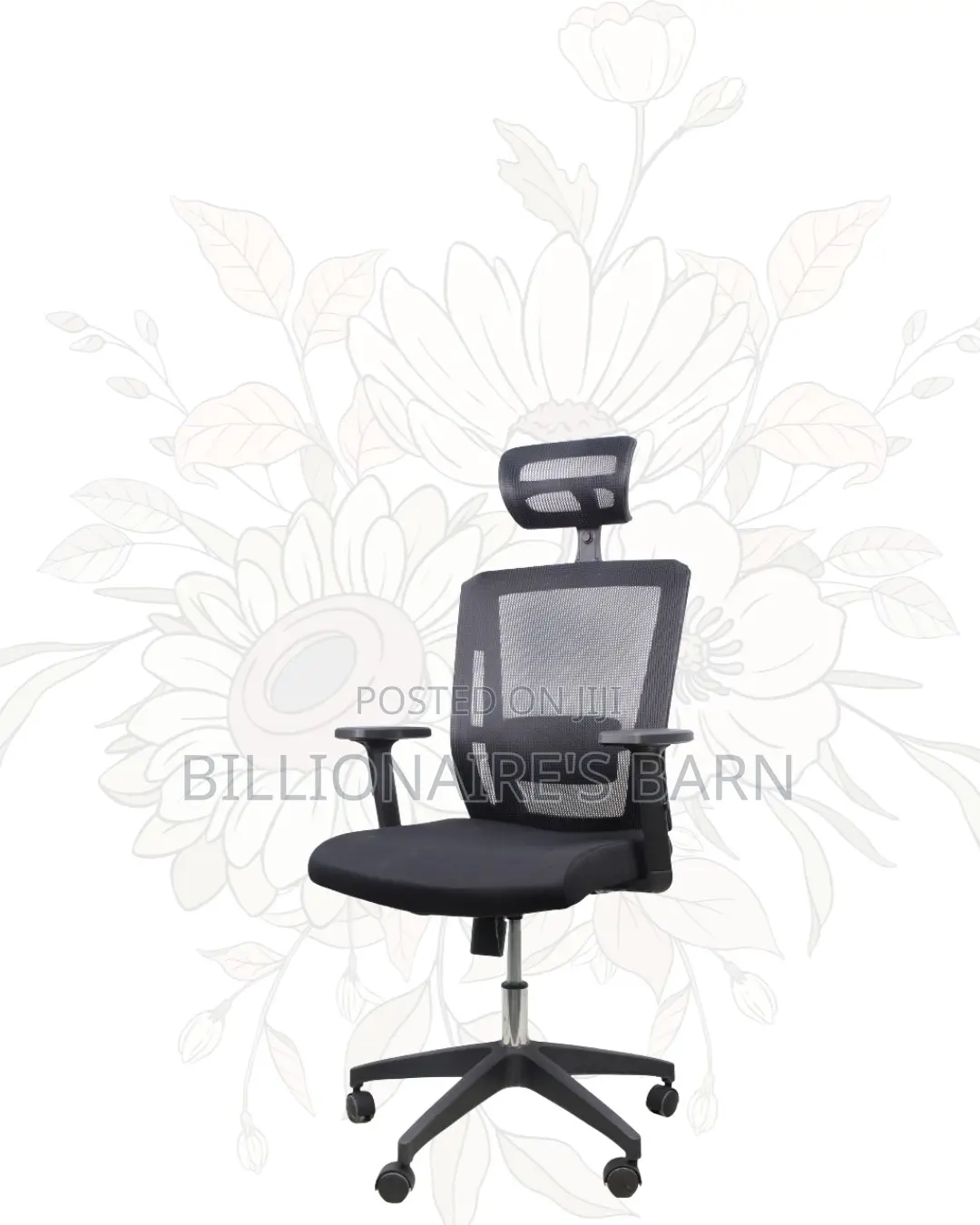 Mesh Work Chair With Lumbar Support | Nylon Base, Solid Support