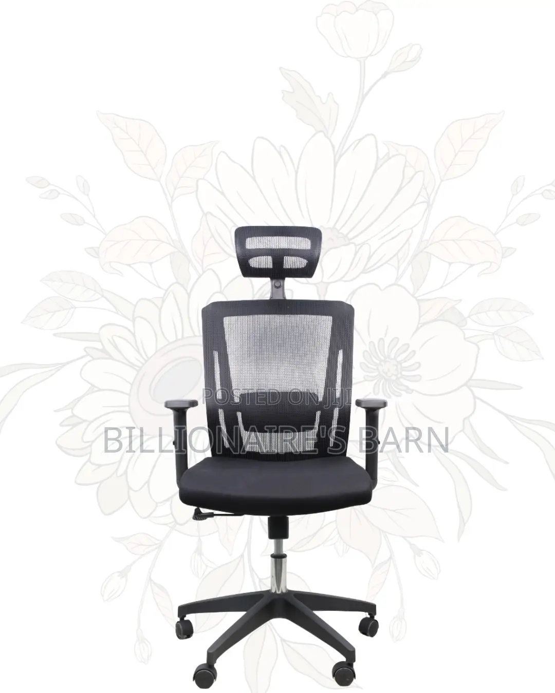 Mesh Work Chair With Lumbar Support | Nylon Base, Solid Support
