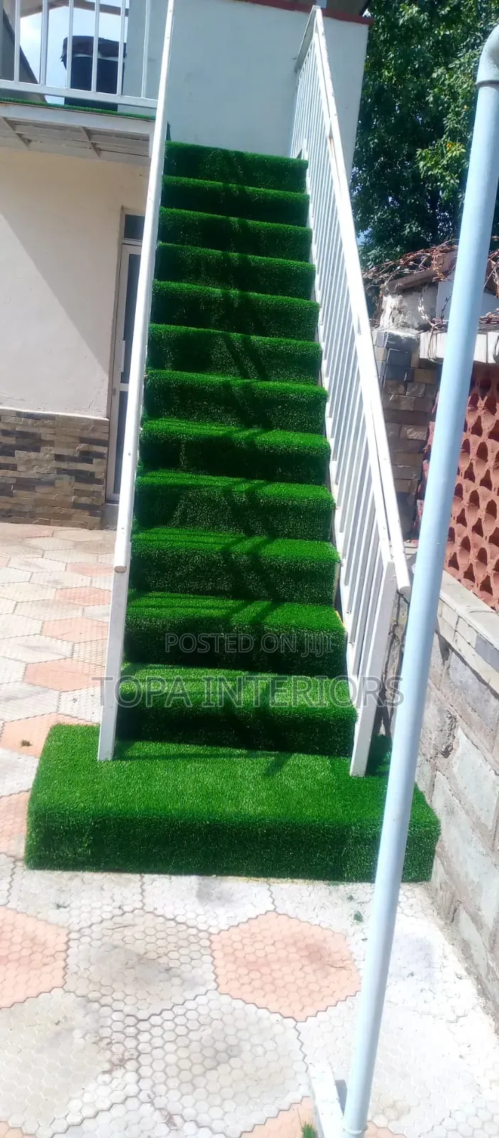 Outdoor Stairs Artificial Grass Carpets Inclusive of Installation 20mm
