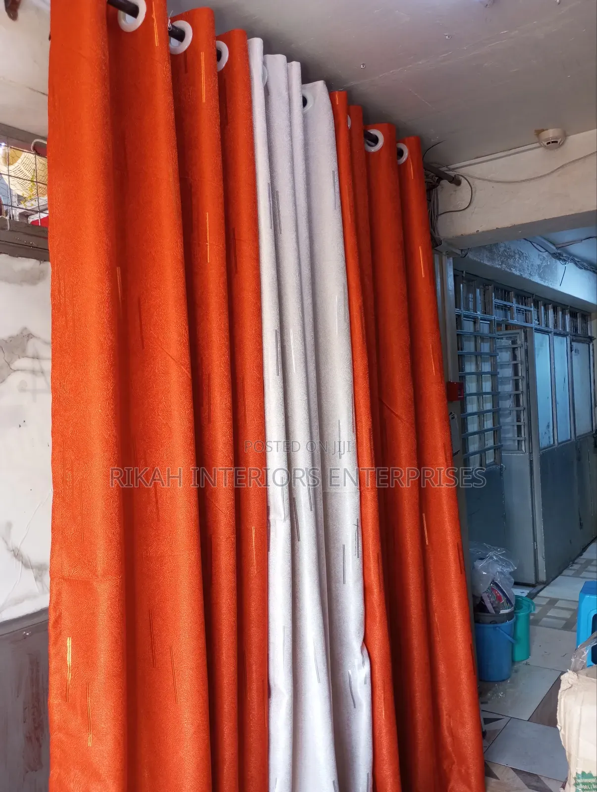 Orange and Baige Curtain Blend