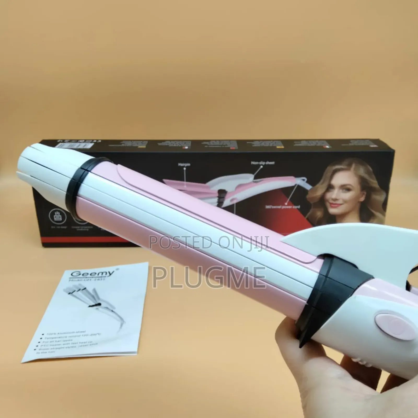 Geemy 4in1 Flatiron Proffesional Hair Beauty Set- Straigh, Curl, Wave