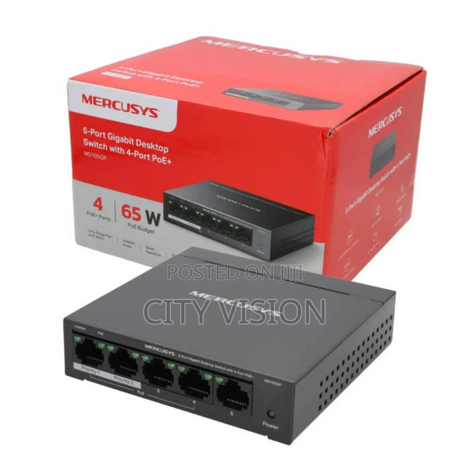 Mercusys Ms105gp 5 Port Gigabit Desktop Switch With 4 Port Poe+