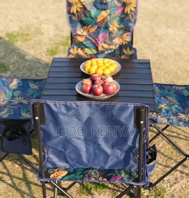 Home Table; Outdoor Steel Base Foldable Dining Table With Wooden Top