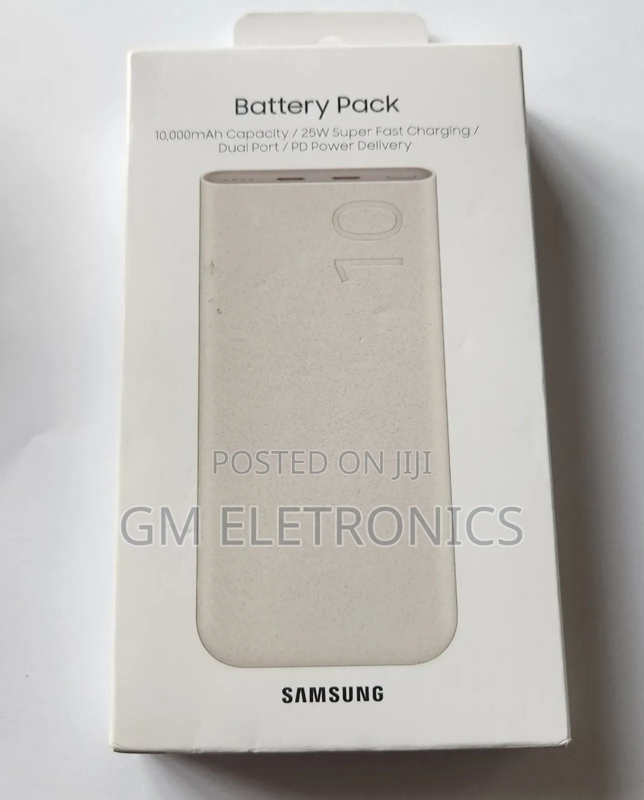 Beige Samsung 25w Dual Usb C Battery Pack 10000 Mah.