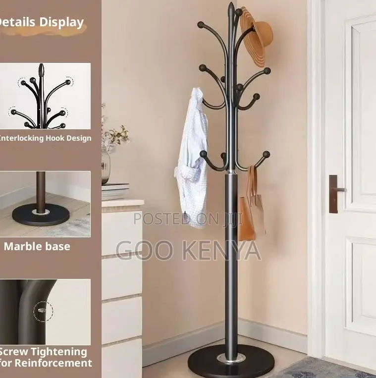 Home Hanger; Modern Floor Stand High-Quality Marble Base Metal Rack