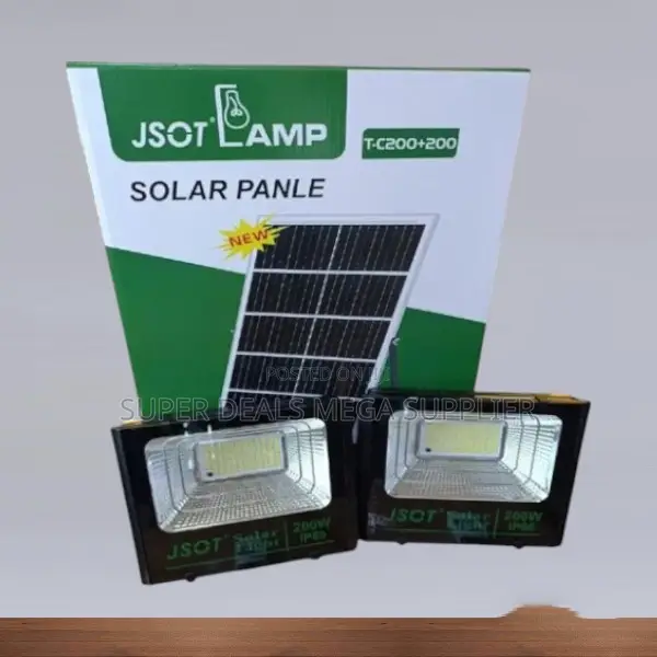 Jsot 200w+200w Ultra Bright 2-in-1 Solar Floodlight for Home Security