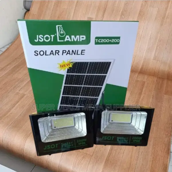 Jsot Outdoor Solar Floodlight 200w+200w, Motion Security 2 in 1 Light