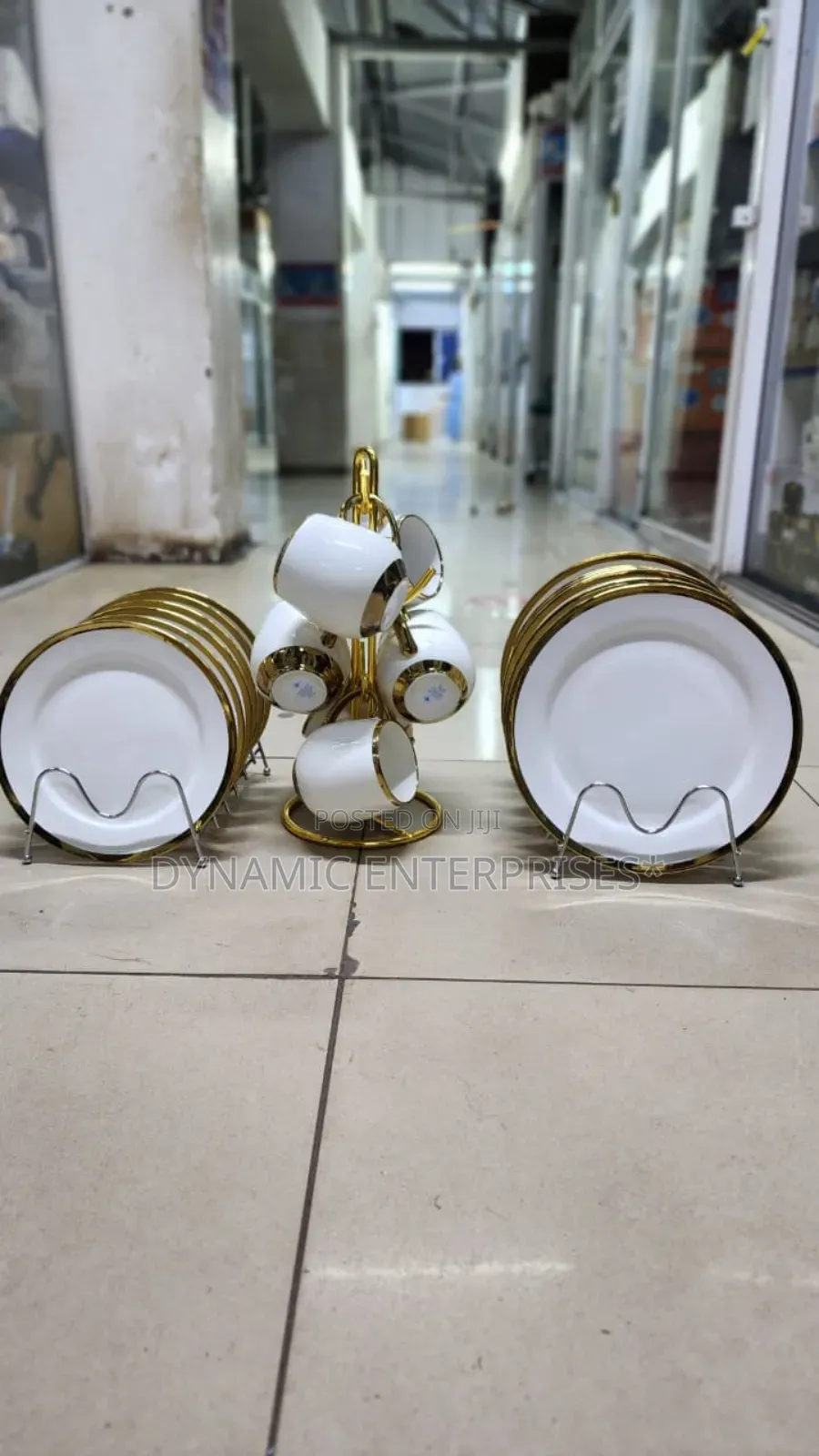 White With Gold Rimmed 18pcs Dinner Set Combo