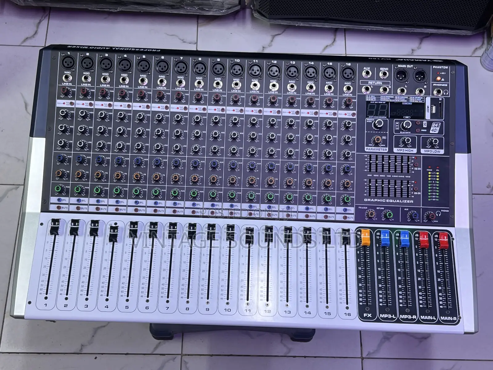 Kv160 16-Channel Powered Audio Mixer With Usb Bluetooth