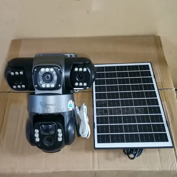 Outdoor V380 Pro 12mp 4g PTZ Triple Lens Solar Camera, Ip66 Waterproof