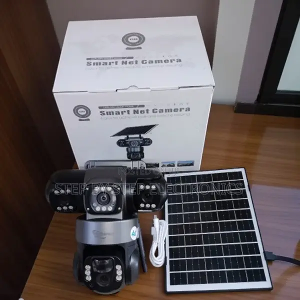 Outdoor Solar 4g PTZ 12mp V380 Pro Camera With Triple Lens + Pir Alert