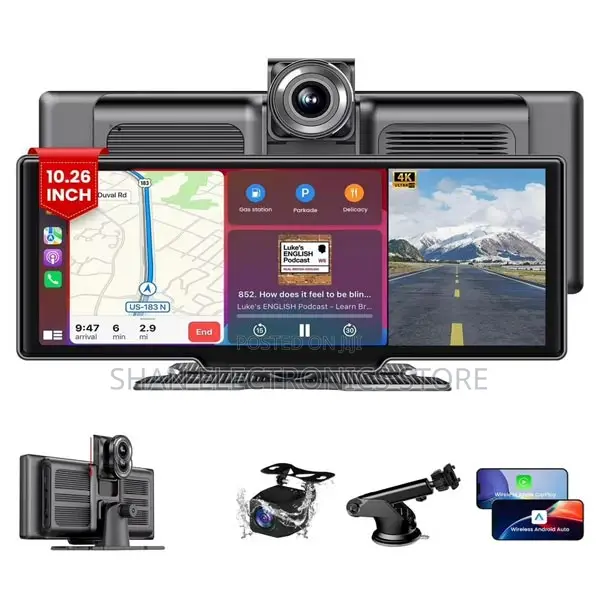 10.26 Inch Dash Cam Wireless Carplay Android Auto Car DVR