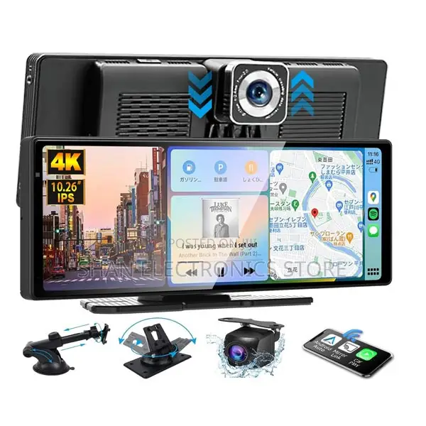 Radio With Front and Back Dash Camera, Android Auto,Carplay 10.26 Inch