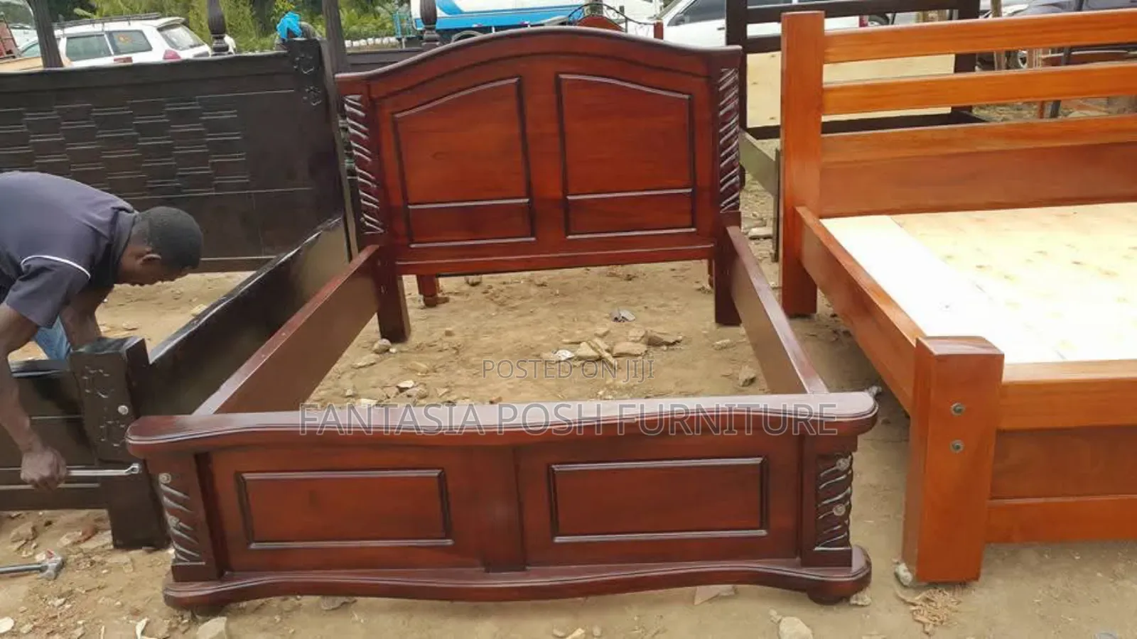 5x6 Classic Carved Wooded Bed on Sale - Payment on Delivery
