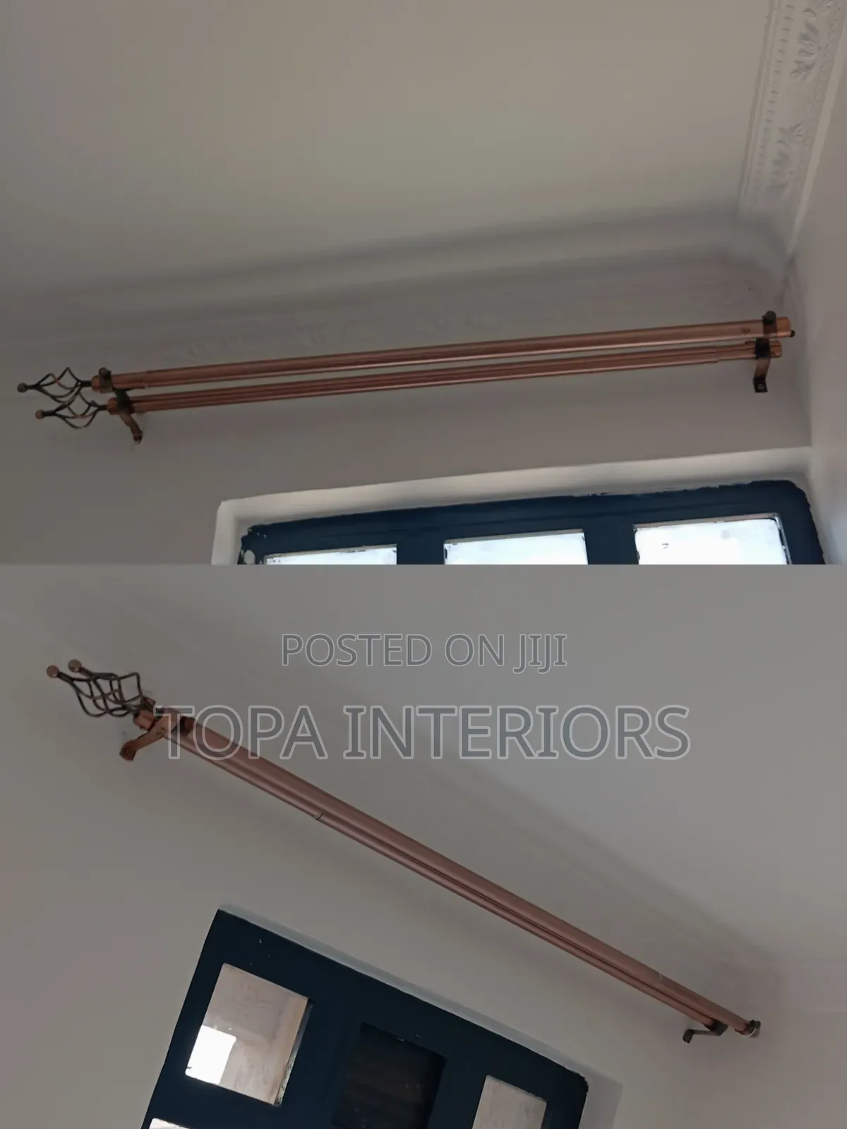 Brown 2m Double Window Curtain Rods and Door Curtain Rods