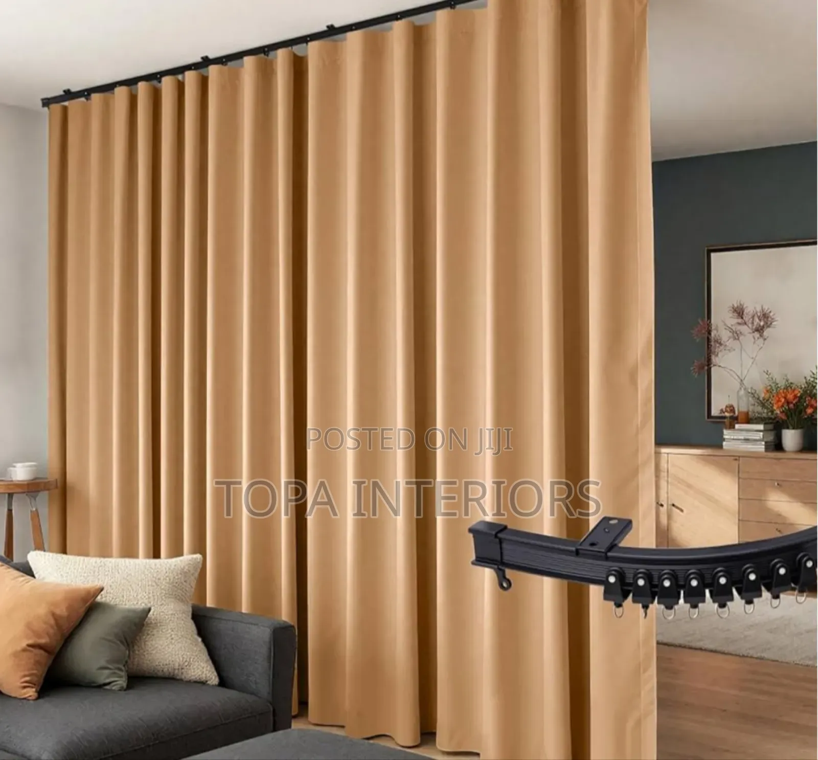 Gold Room Partitioning Curtains and Window Curtains