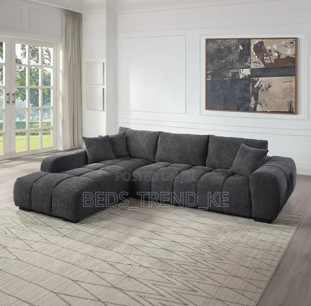 Majestic Plush 6 Seater Bubble L Sofa