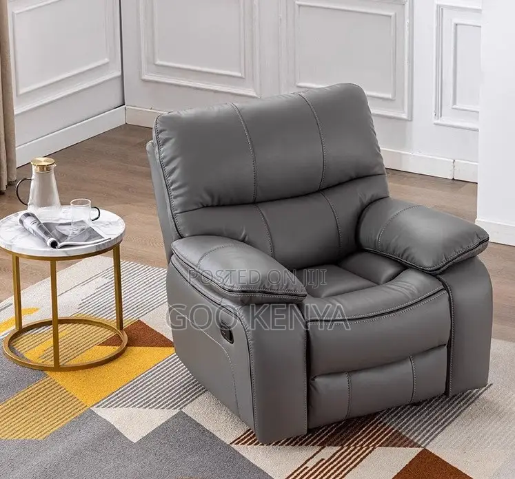 Home Sofa; One-Person Leather Lying Living Room Reclining Sofa Chair