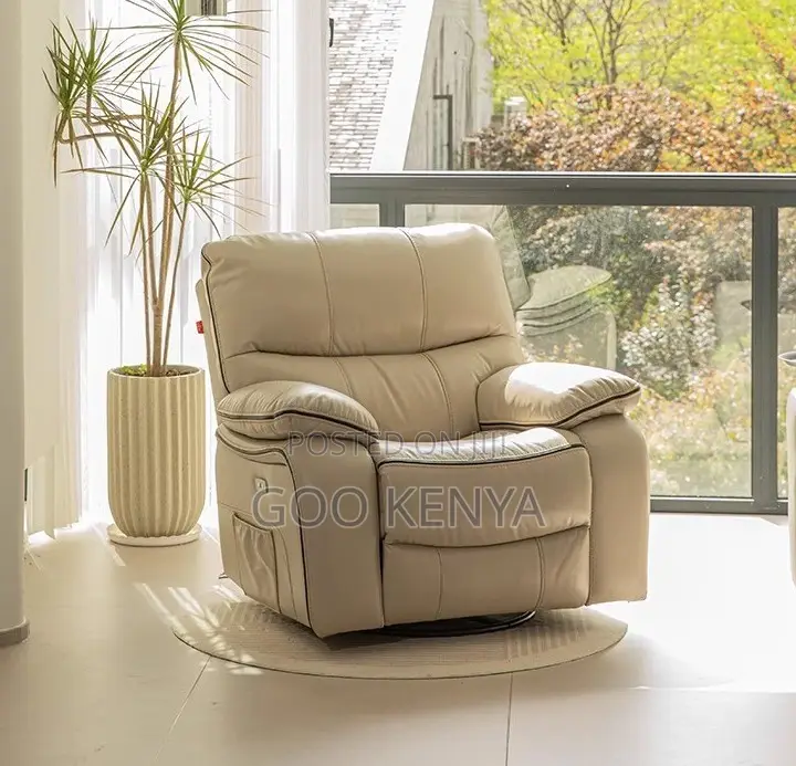 Home Sofa; One-Person Leather Lying Living Room Reclining Sofa Chair