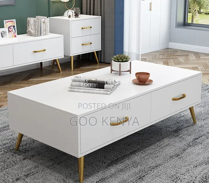 Home Tv Table Set; Wooden Nordic Coffee Table Media Stand Set