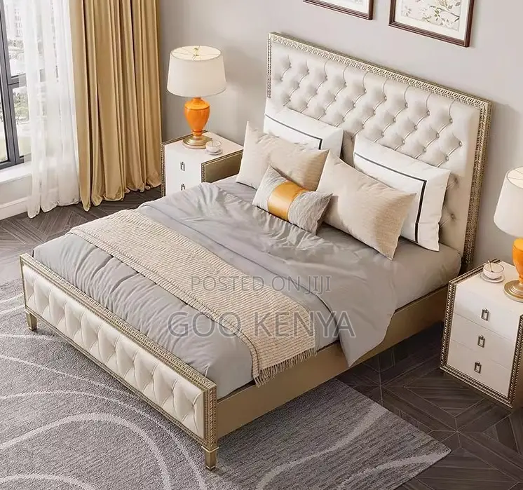 Home Bed; Modern Solid Oak Bed With Extendable Drawers