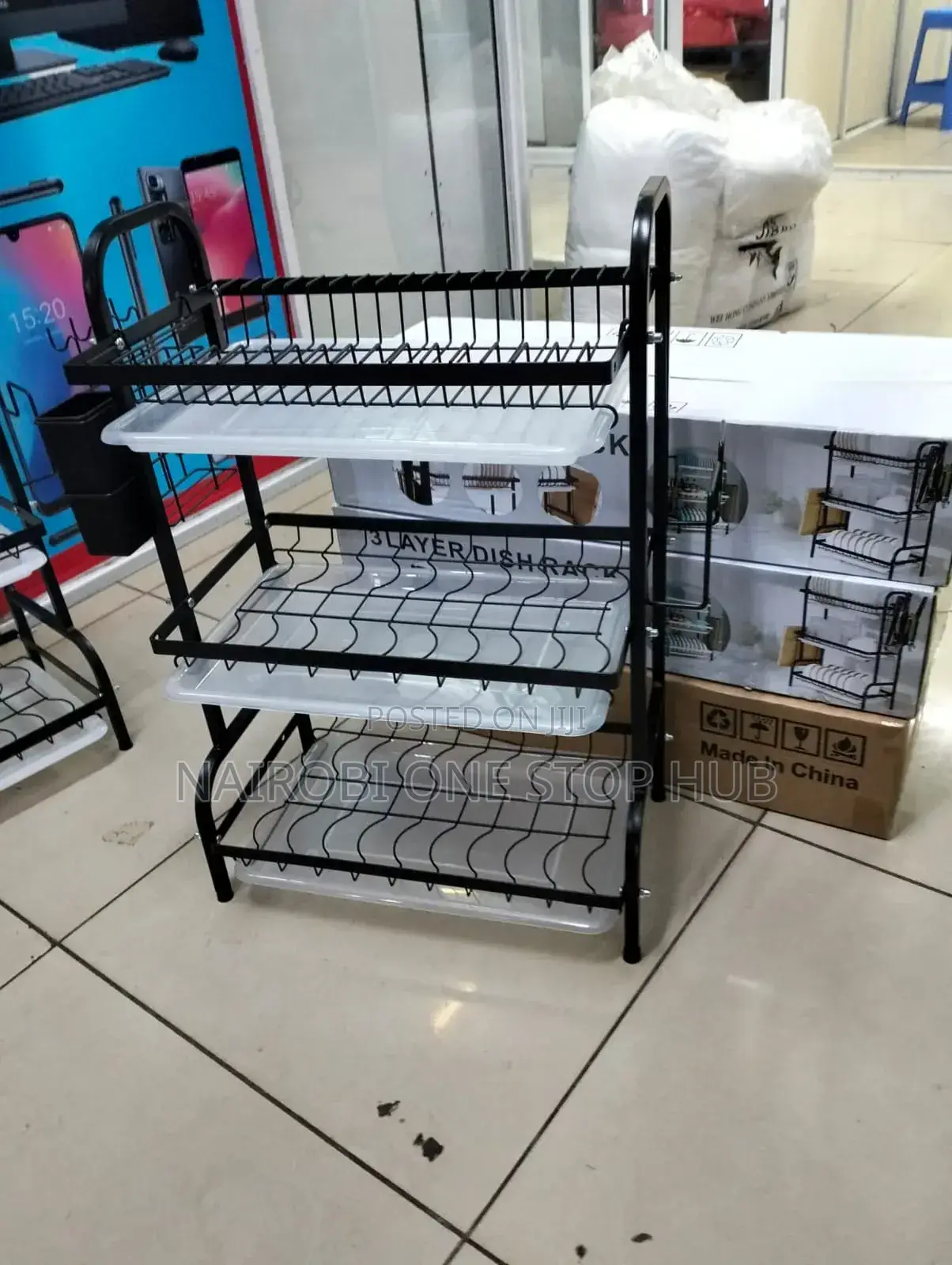 3 Tier Heavy Duty Carbon Dish Rack