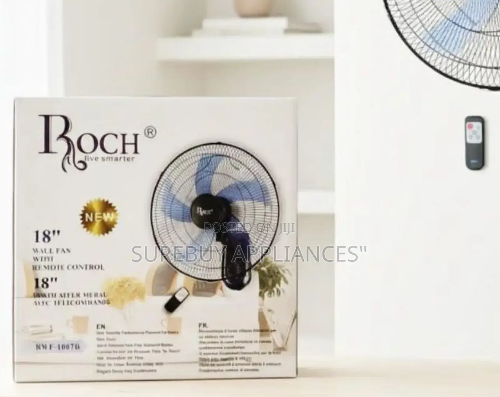 Roch 18-Inch Remote Wall Fan – Quiet, Efficient, and Easy to Use