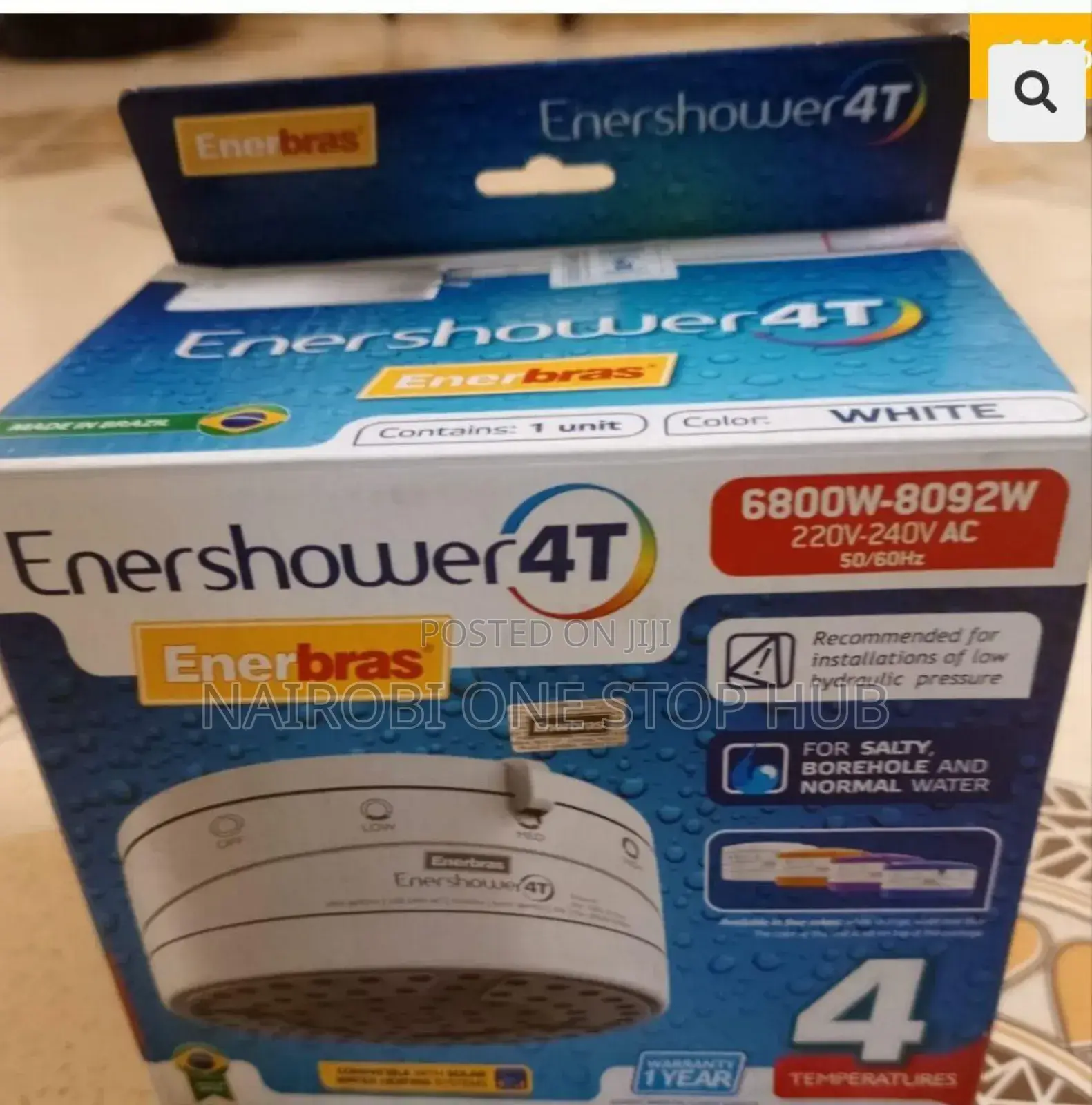 Enerbras Enershower 4t Instant Shower Water Heater.