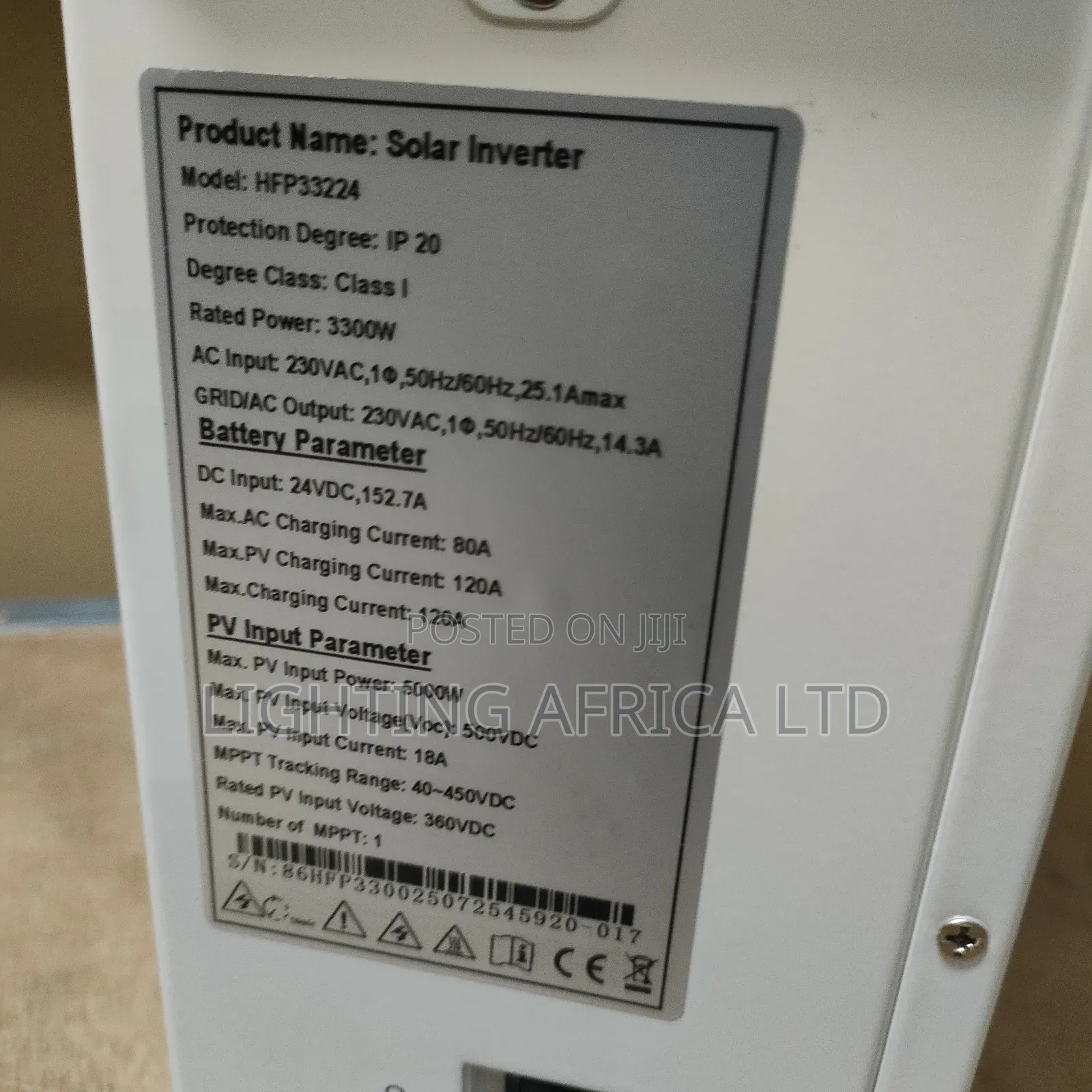 Golden Solar 3.3kva - 24v Hybrid MPPT 100a - 450 Voc Inverter