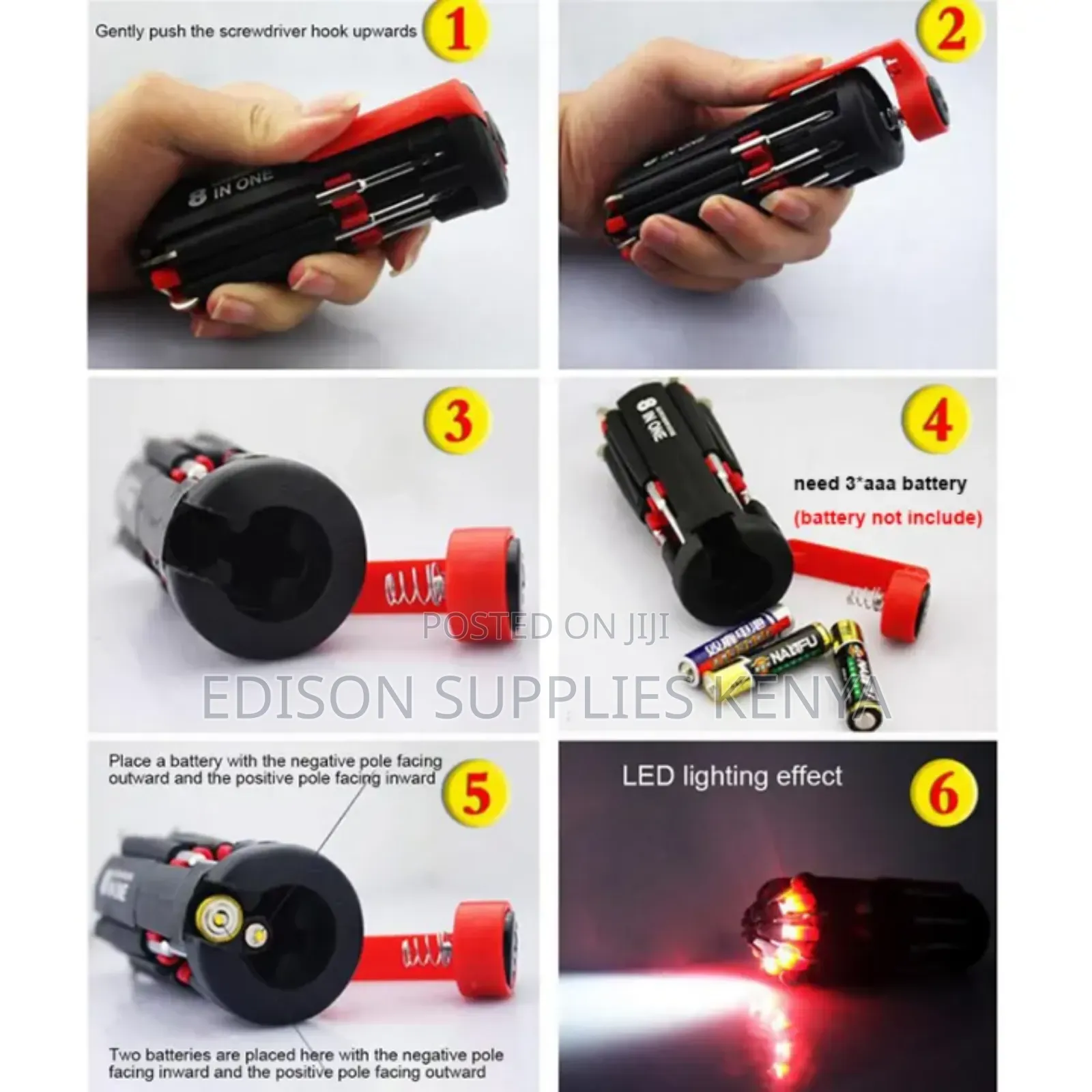 Screwdrivers 8-in-1 Set Handle Torch Multi Bits Heads Screw Drivers