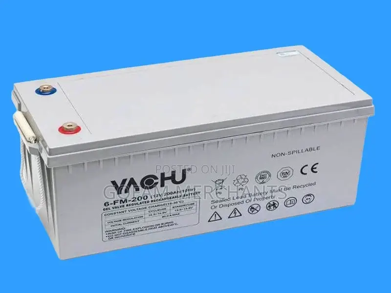 Yachu Solar Gel Battery, 12v 200ah