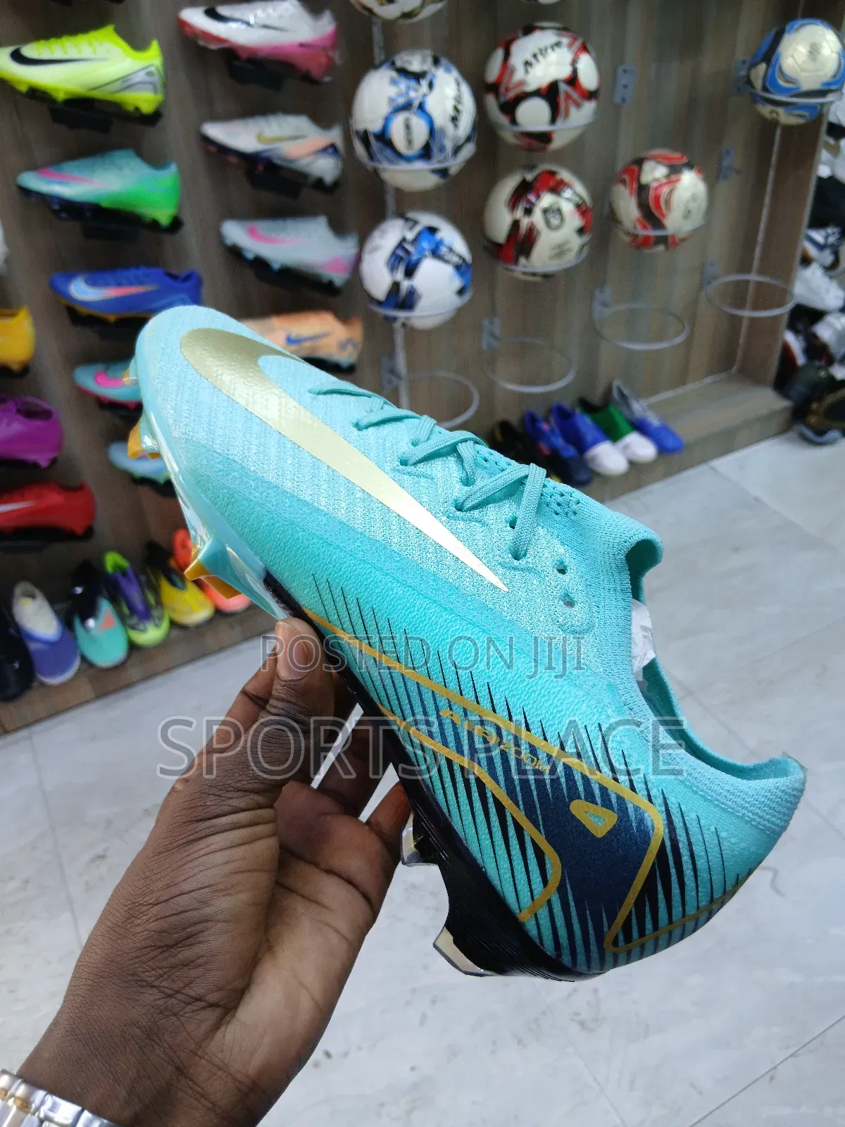 Nike Turquoise Turbo Air Zoom Cleats Football Boots