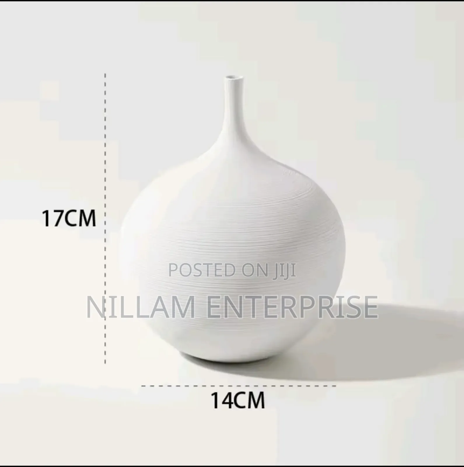 Minimalist Brushed Ceramic Vase With a Matte Finish
