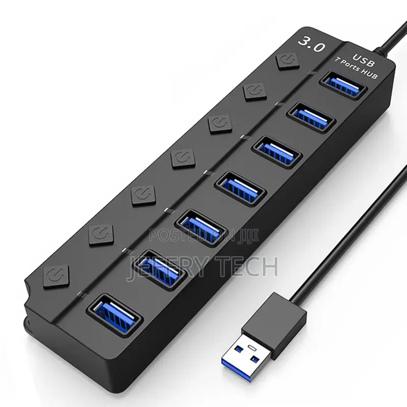 Diamond Button Usb3.0 Splitter Multi-Function 7-Port Hub Expansion Com