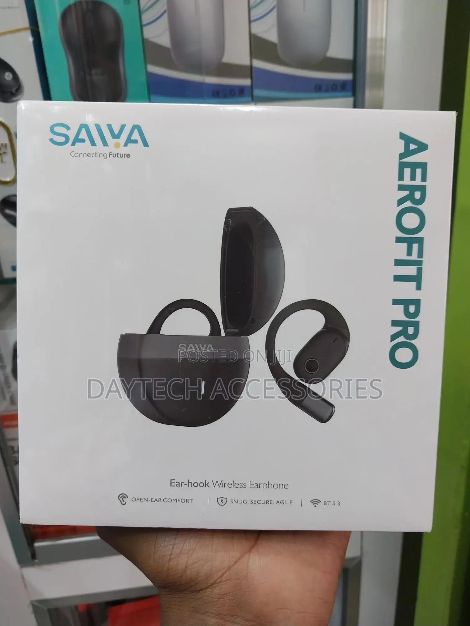 Saiya Aerofit Pro Ear-Hook Wireless Earbuds - Black