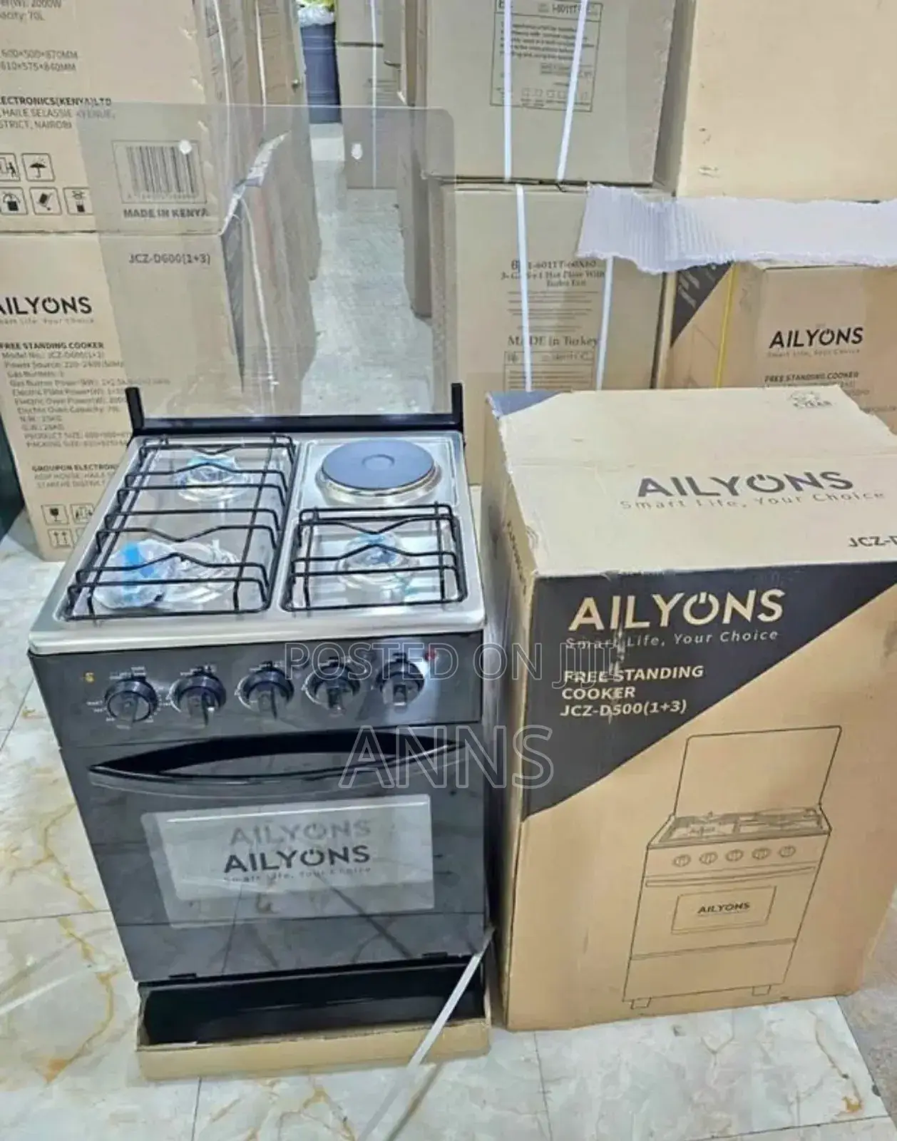 Ailyons 60 × 60 3 +1 Electric Free Standing Gas Cooker A60