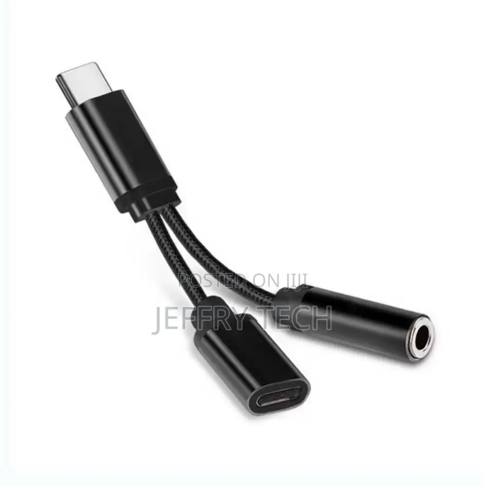2-in-1 Usb Type C Adapter With 3.5mm Jack 20v 2.25a Output Otp Protec