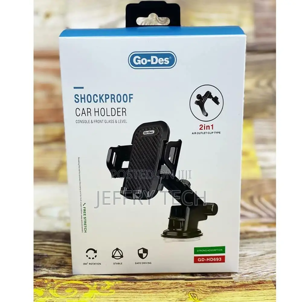 Go-Des Car Mobile Holder, 360 Degree Rotation Adjustable Mobile Stan