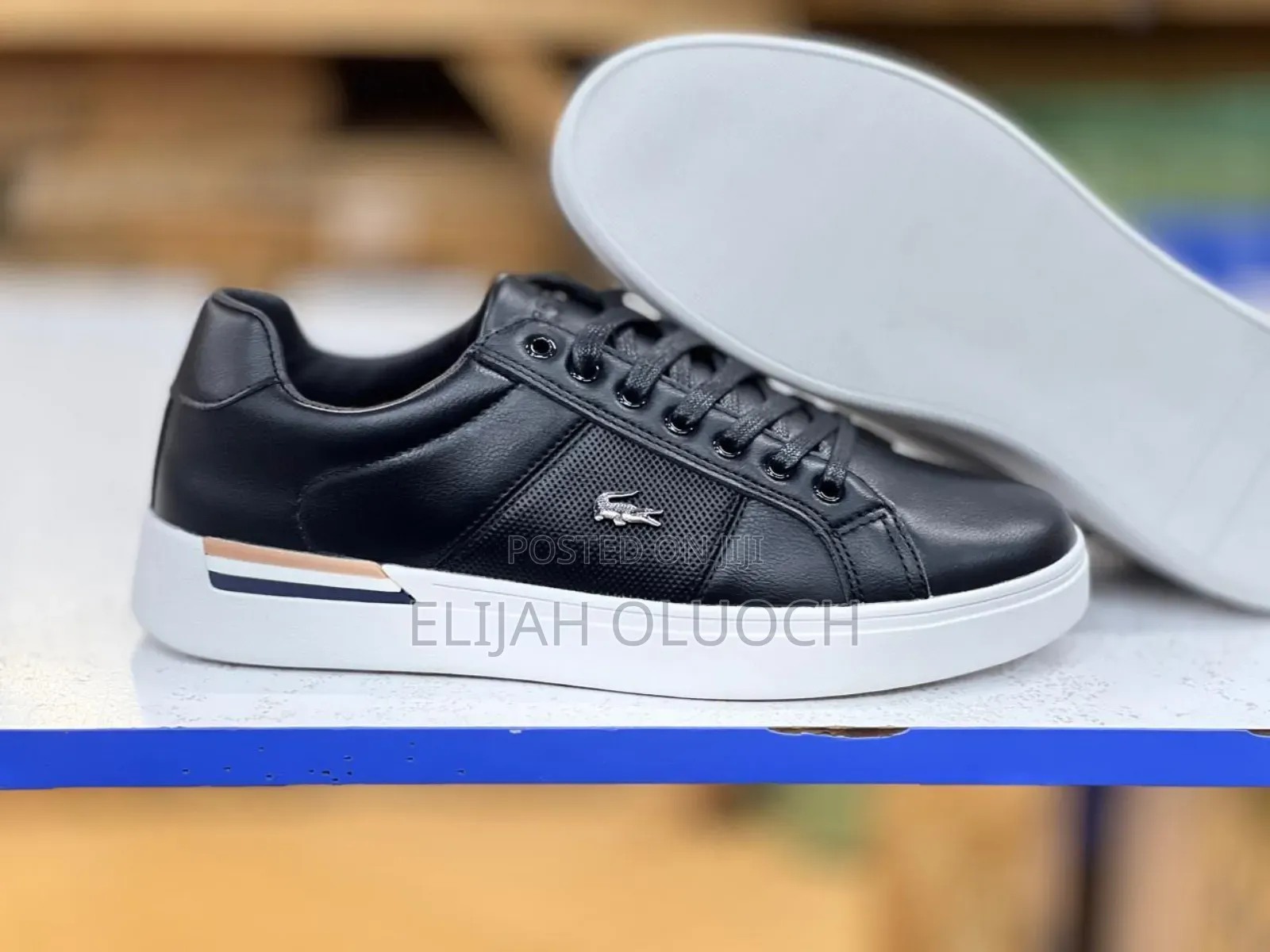 Lacoste Black Leather Men Casual Shoes
