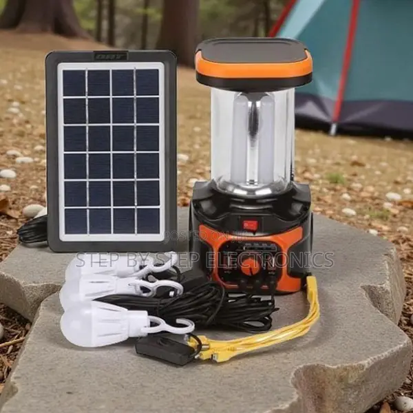 Portable Solar Lighting Kit With Led Bulbs and Fm Radio