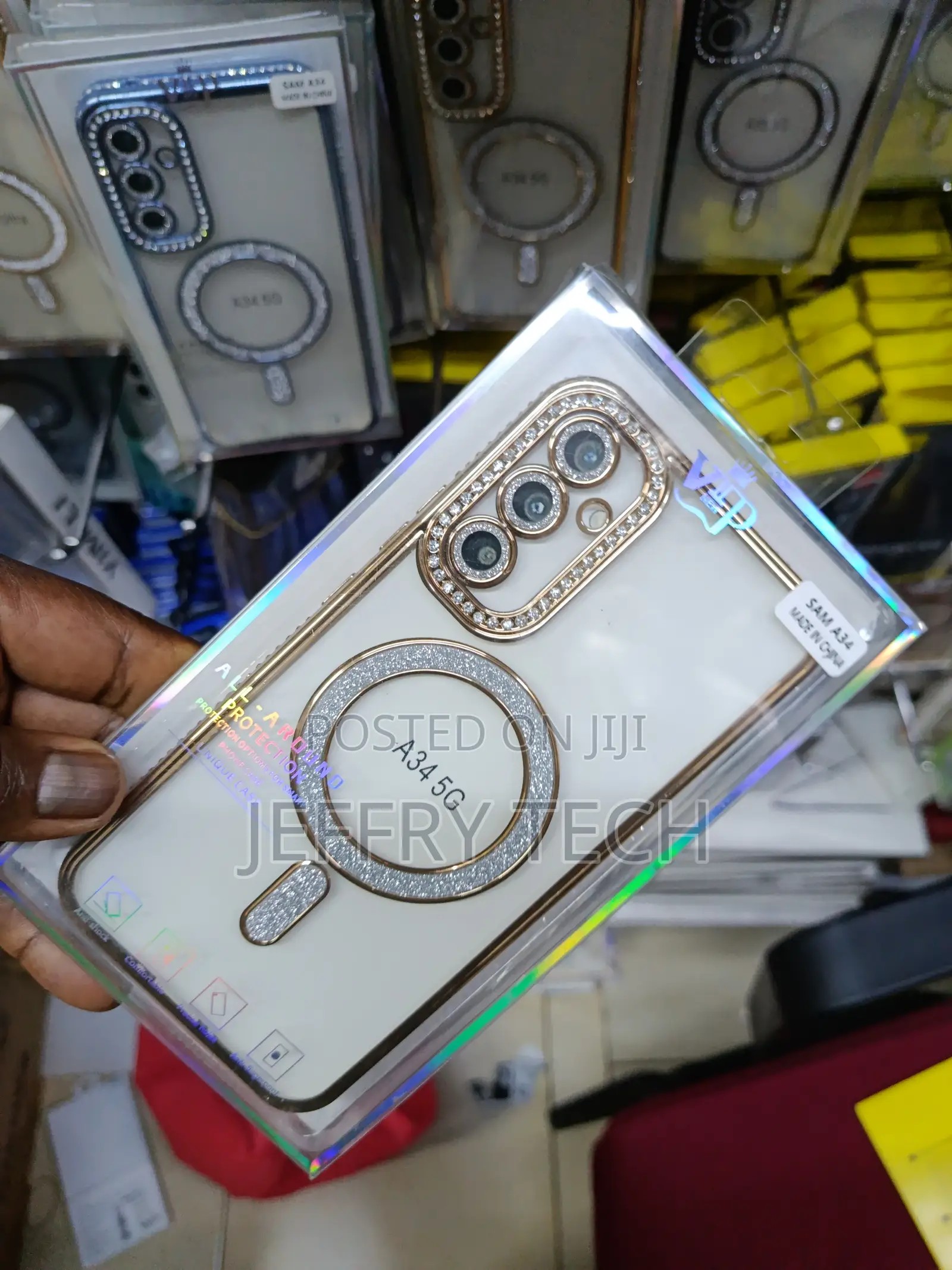 Ruhif Samsung Galaxy A34 5g Cover Luxury Diamond Glitter Magsafe Case