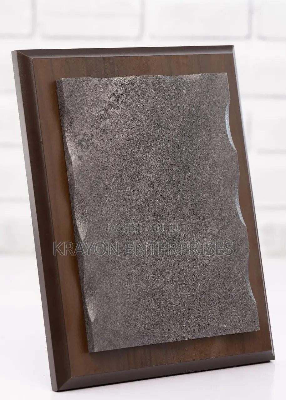 Wooden Award With A Rock
