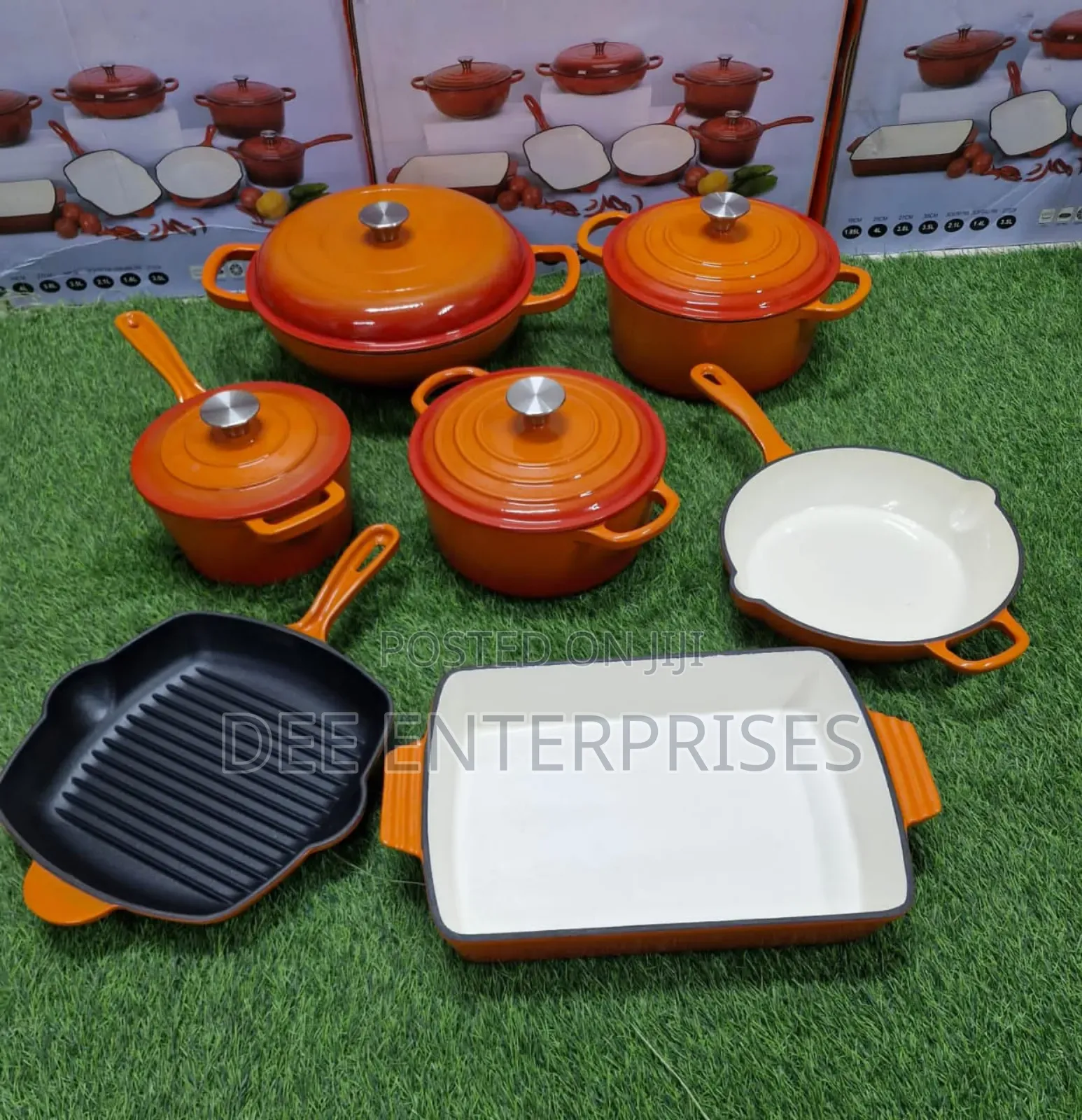 Nsfe 11 PCS Enamel Cast Iron Cooking Pots