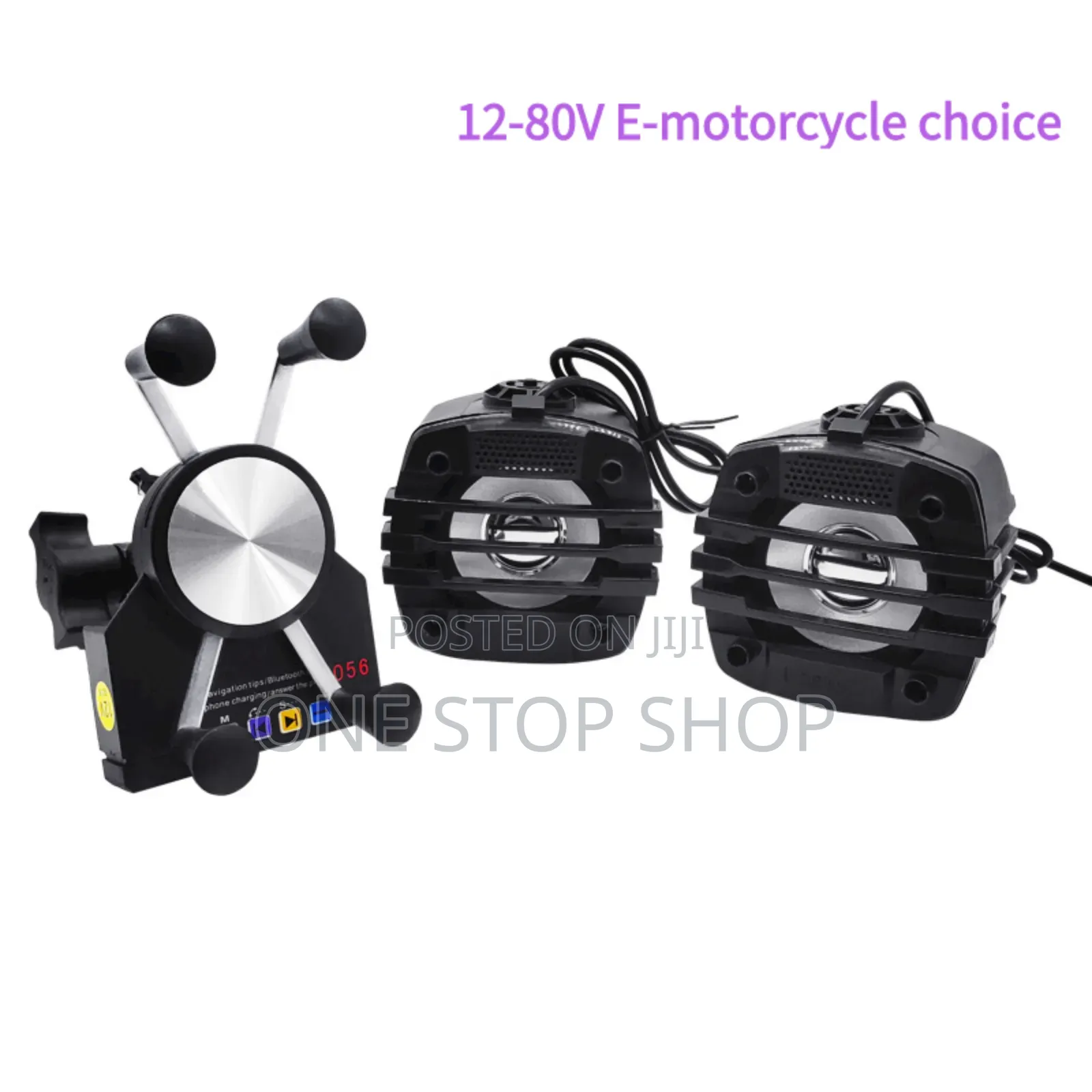 2in1 Motorbike Phone Holder With Bt Mp3 Audio Speakers
