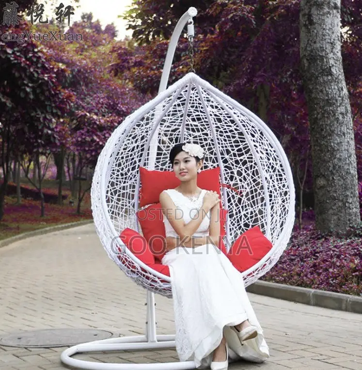 Home Chair; Rattan Outdoor Hanging Swing Chair for Patio Spaces
