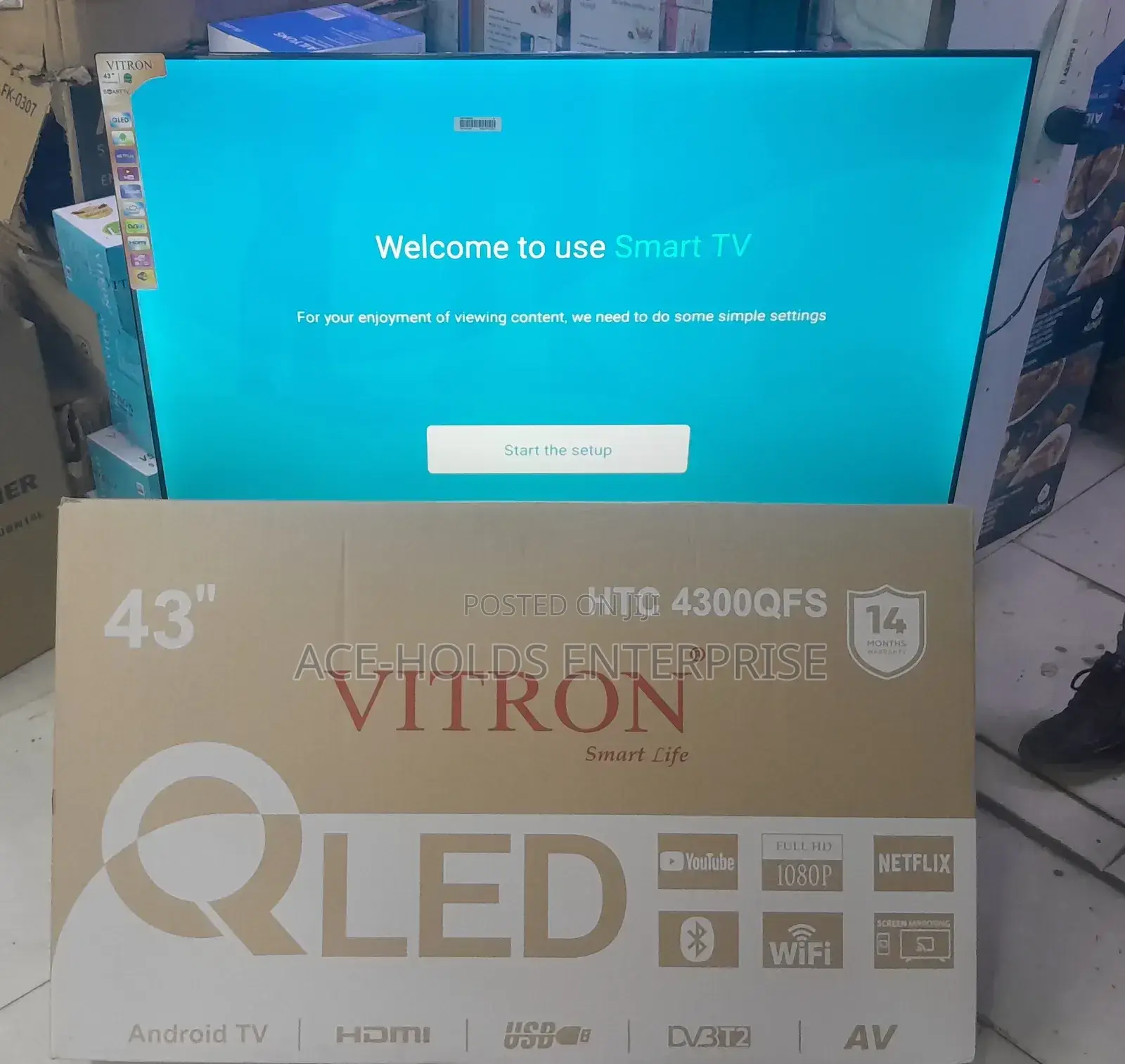 Vitron 43" Qled Smart Android Tv – Ultra Hd | Frameless | Wifi Enabled