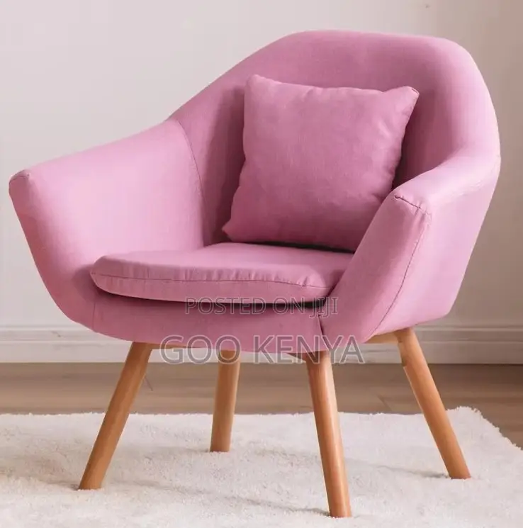 Home Chair; Elegant Wooden-Leg Accechair for Home Interiors