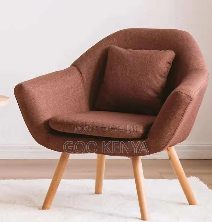 Home Chair; Elegant Wooden-Leg Accechair for Home Interiors